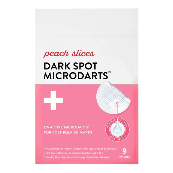 Peach Slices Dark Spot Microdarts, Transparent Patch Facial Treatment, 9 Count