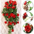 thumbnail image 2 of Enredadera de rosas artificiales con decoración romántica, tela de seda vibrante para el hogar, hotel, oficina, decoración de lotes para bodas, fiestas, jardín, juego de fácil instalación de 29 pies, 2 of 6