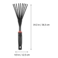 thumbnail image 3 of CIMAXIC 1PC Large Steel Wire Gardening Rakes Multifunctional Fallen Leaves Harrow Stainless Steel Grass Rake Wooden Handle Garden Rake Practical Gardening Tool for Garden Lawn Use,14.37"X4.92"X1.5", 3 of 4