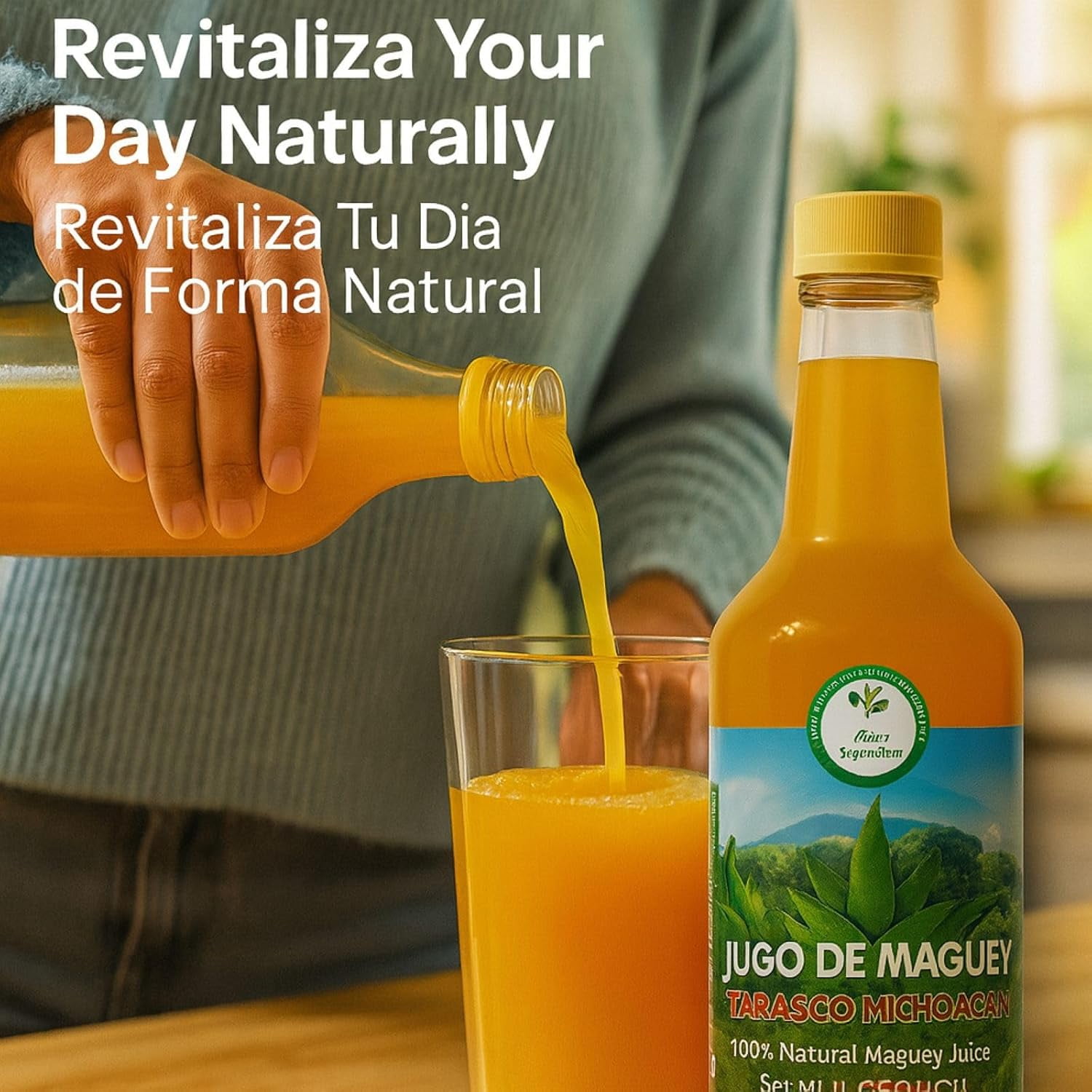 Maguey Juice – 1000 ml (1 L) – Pure Agave Jugo Maguey – Vegan, 100% Artisanal, Non-GMO – Natural Digestive Support