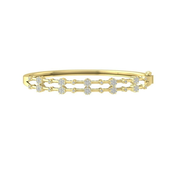 ARAIYA 10K Yellow Gold Lab Grown Diamond Bangle Bracelet (1 cttw, VS Clarity, D-E Color) 7"