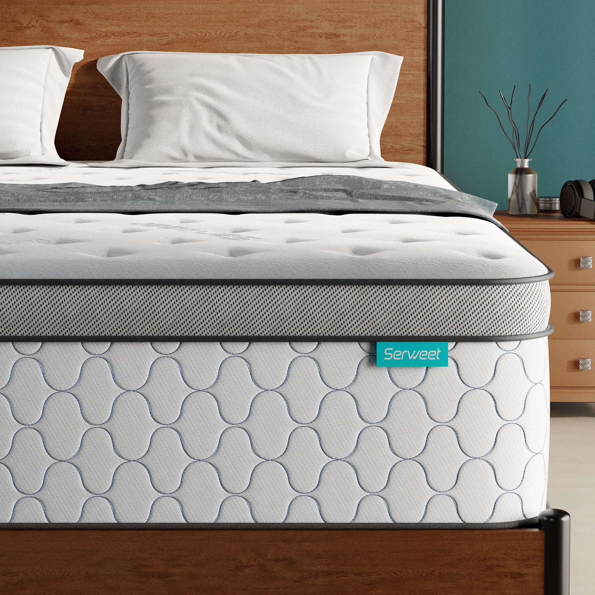 Queen Size Mattress, Serweet 8 Inch Gel Memory Foam Hybrid Mattress in