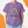thumbnail image 2 of LIIPEE Boys Girls T-Shirts Summer Casual Short Sleeve Cartoon Letter Rainbow Printed Round Neck Tshirt Boy Leisure Daily Wear Tee Shirts,Purple,12-13 Years, 2 of 5