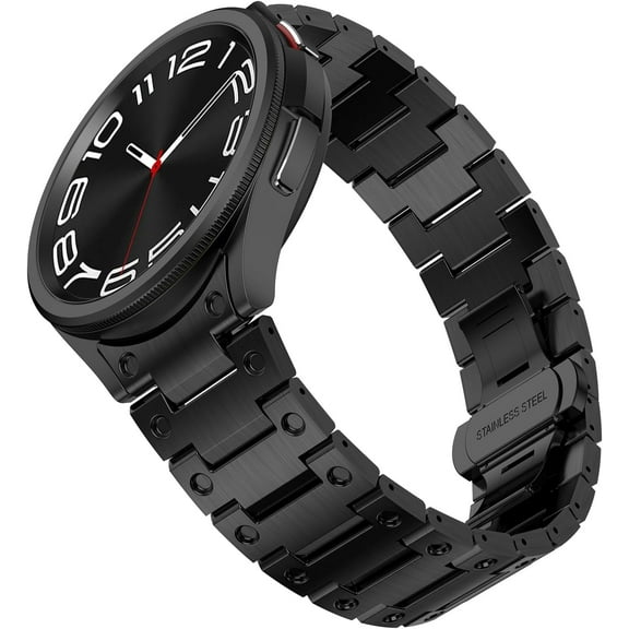 VeveXiao Metal Strap Compatible with Samsung Galaxy Watch 6 40mm 44mm Band/6 Classic 43mm 47mm/Watch 5 Pro 45mm/Watch 5/4 40mm 44mm/Watch 4 Classic 42mm 46mm, Stainless Steel Link Bracelet