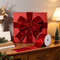 thumbnail image 6 of Wired Ribbon Roll for Wreaths and Gift Wrapping, 354 Inch Holiday Craft Ribbon in Polyester, 2.5 Inch Wide - Wine, 6 of 6