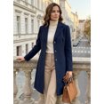 thumbnail image 3 of DARING DIVA Women's Winter Single Breasted Peacoat Notched Lapel Button Down Overcoat M Dark Blue, 3 of 8