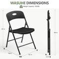 thumbnail image 4 of WASUHE Resin Folding Chair Set of 6, Reinforced Metal Frame Stackable Plastic Folding Chairs for Wedding, Party, Restaurant & Meeting Room, Black Upgraded, 4 of 8