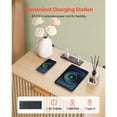 thumbnail image 5 of KFFKFF Fluted Nightstand with Charging Station, featuring 3 Drawers, Mid-Century Modern End Table for Bedroom, Bedside Storage Cabinet with Khaki Finish, Suitable for Living Room or Bedroom, 5 of 9