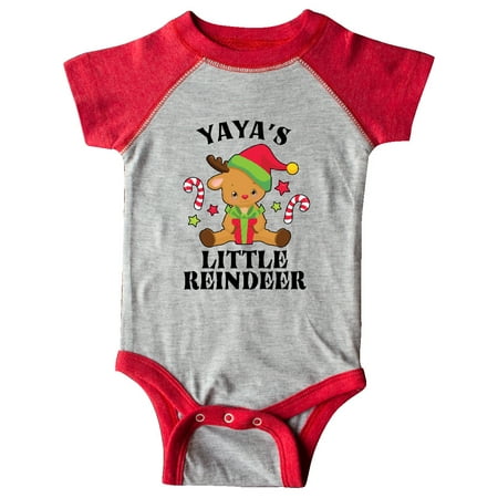 

Inktastic Christmas Yaya s Little Reindeer with Candy Canes Gift Baby Boy or Baby Girl Bodysuit