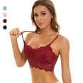 thumbnail image 2 of ATOYSOY 2-Pack Lace Bralette for Women Spaghetti Strap V Neck Tank Top Comfortable Wireless Camisoles Bra (Wine,L), 2 of 7