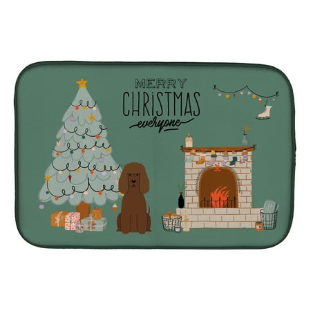 Irish Water Spaniel Christmas Everyone Dish Drying Mat