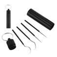 thumbnail image 1 of Palillos de Inoxidable Zulema de 5 piezas Limpieza bucal con soporte para exteriores Negro, 1 of 8