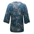 thumbnail image 5 of Womens Plus Size Clearance $5,Women Loose Floral Print Three Quarter Sleeve V-Neck T-Shirt Tops Blouse, 5 of 5