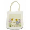 thumbnail image 1 of Floral Tote Bag, Composition of Blossoming Spring Wildflowers Chamomiles and Lavenders, Cloth Linen Reusable Bag for Shopping Books Beach and More, 16.5" X 14", Cream, by Ambesonne, 1 of 2