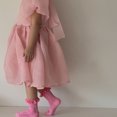 thumbnail image 4 of 3 pares de calcetines transpirables de malla para niñas vestido de princesa calcetines de color sólido para niños pequeños de 1 a 12 años, 4 of 5