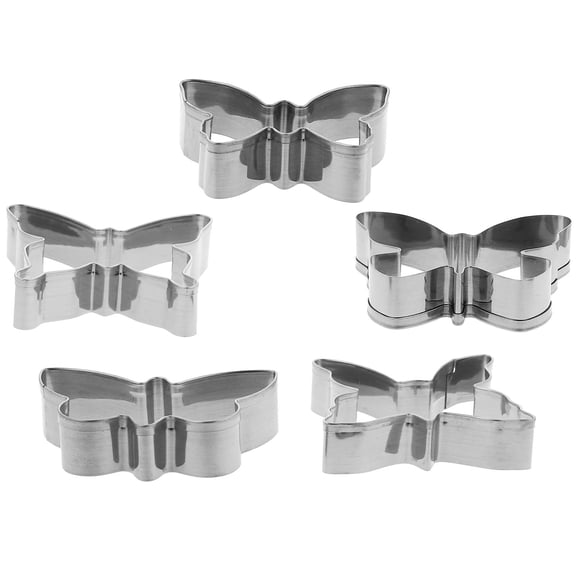 PENIKOKO 5-Piece Stainless Steel Butterfly Cookie Cutters Set for Baking and Demoulding, Kitchen Tools