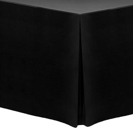 

Ultimate Textile (5 Pack) 6 ft. Fitted Polyester Tablecloth - for 18 x 72-Inch Banquet and Folding Rectangular Tables Black