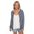 thumbnail image 1 of Roxy Womens Trippin Stripe Zip Up Hoodie - Blue/Marshmallow, 1 of 5