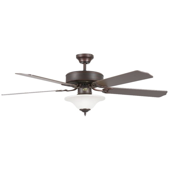 52HES5ORB-MB-LED-WH-Concord Fans-Heritage Square - 52 Inch 5 Blade Ceiling Fan with Light Kit   Oil Rubbed Bronze Finish with Oil Rubbed Bronze Blade