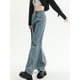 thumbnail image 4 of Pantalones vaqueros a rayas para mujer, de otoño, combinables, con estilo, estilo coreano, de cintura alta, estilo urbano, para uso diario universitario., 4 of 6