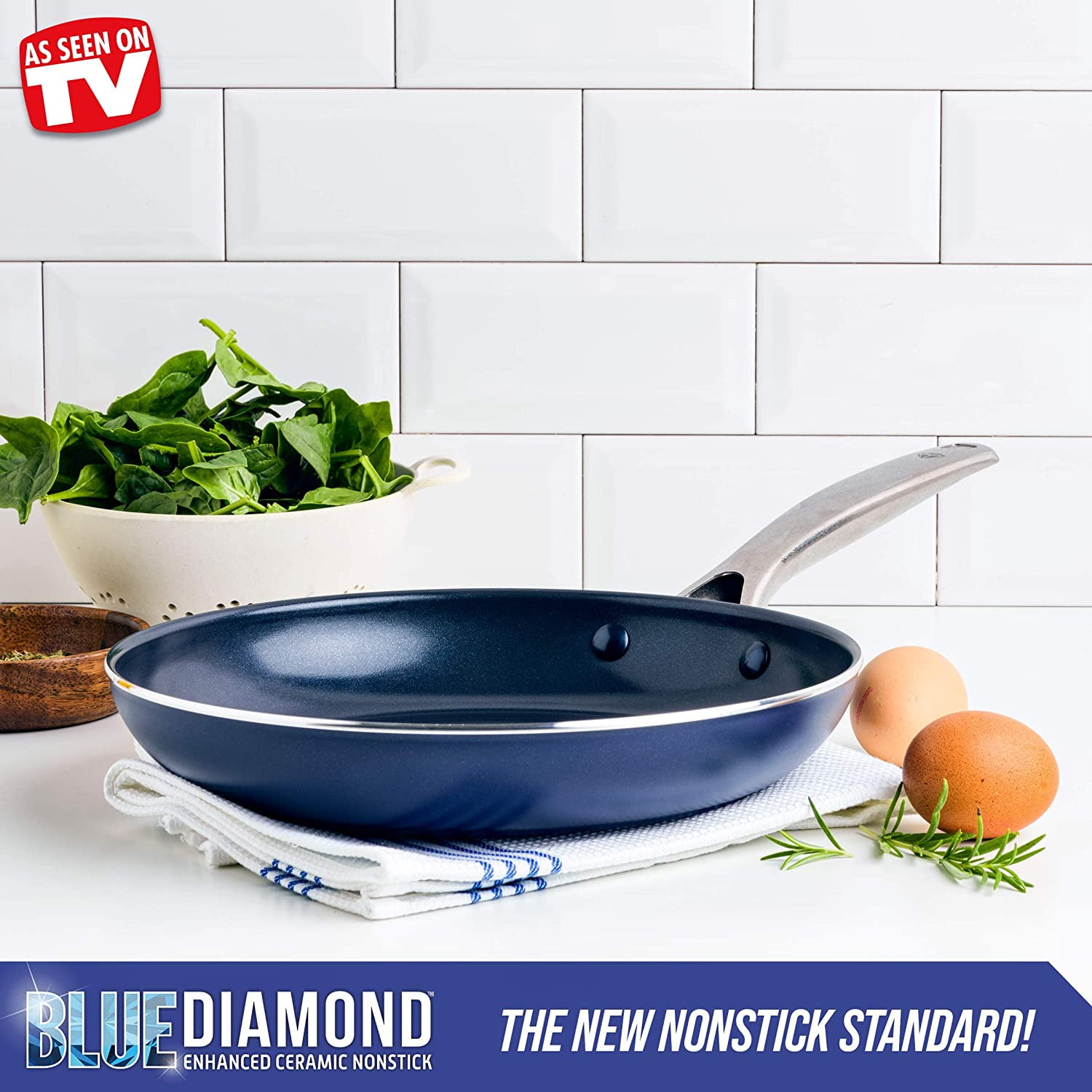 Blue Diamond Cookware Ceramic Nonstick Frying Pan 10 Frypan, 