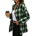 thumbnail image 4 of Fantaslook Plaid Flannel Shirts for Women Oversized Long Sleeve Button Down Shirts Blouses Tops, 4 of 10