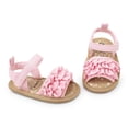 thumbnail image 2 of Baby Toddler Girls Soft Open Toe Summer Sandals Flower Princess Flat Shoes, 2 of 6