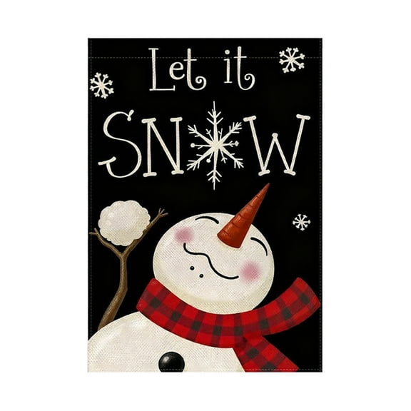 Uuowzo Winter Christmas Garden Flag Double Sided 12x18 Inch Snowman Snowflake Sign Welcome Yard Flag Farmhouse Outdoor Decor Flax