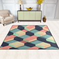 thumbnail image 2 of Yayeee Area Rugs for Living Room 5.2'x4' Non Slip Washable Bedroom Floor Carpet, Pink Cubes, 2 of 5