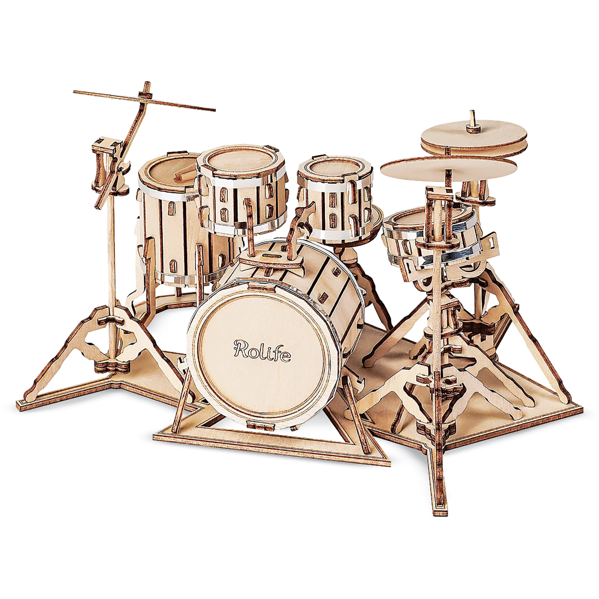 246-Piece Wooden Drums Model Building Kit