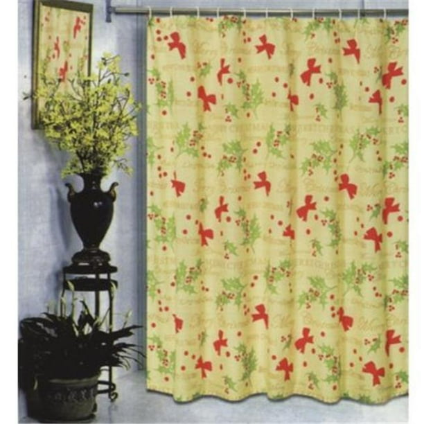 Merry Christmas Fabric Shower Curtain - Walmart.com - Walmart.com