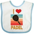 thumbnail image 3 of Inktastic I Love Padel Retro Vintage Boys or Girls Baby Bib, 3 of 4