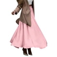 thumbnail image 3 of Women'S A-Line Long Maxi Swing Pleated Skirt Pink L, 3 of 7
