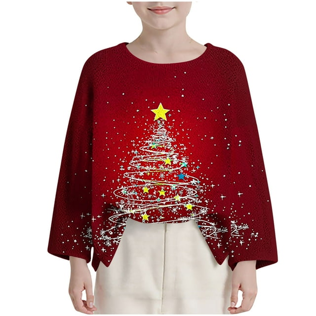 Chandail à Manches Longues pour Enfants, Imprimé, Décontracté, Ample, à Col Rond, Chandails Amusants