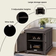 thumbnail image 4 of MINCETA End Tables with Charging Station,25" Farmhouse Wooden Sofa Side Table with Storage,Square Adjustable Shelf End Table for Living Room,Espresso, 4 of 6
