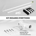 thumbnail image 2 of G128 Combo Pack: Flag Pole 6 FT White Tangle Free & USA America Black and White Flag 3x5 FT Brass Grommets Printed Polyester (Flag Included) Aluminum Flag Pole, 2 of 9