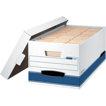 STOR/FILE Medium-Duty Storage Boxes, FastFold, Lift-Off Lid, Letter, 4 Pack (0070104)