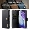 thumbnail image 4 of For iPhone 17 Pro Max DG.MING Crazy Horse Texture Detachable Magnetic Leather Phone Case,Black,For iPhone 17 Pro Max, 4 of 10