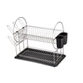 thumbnail image 2 of WHITE LABEL Stainless Steel 2-Tier Dish Rack With Dripping Tray (Silver), 2 of 2