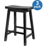 Saddle Seat Stool 24", Set of 3, Multiple Finishes