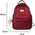 thumbnail image 5 of Mochila AONUOWE Preppy con peluches, linda mochila para adolescentes, estilo academia ligero, mochila escolar de estética sólida (roja)., 5 of 5