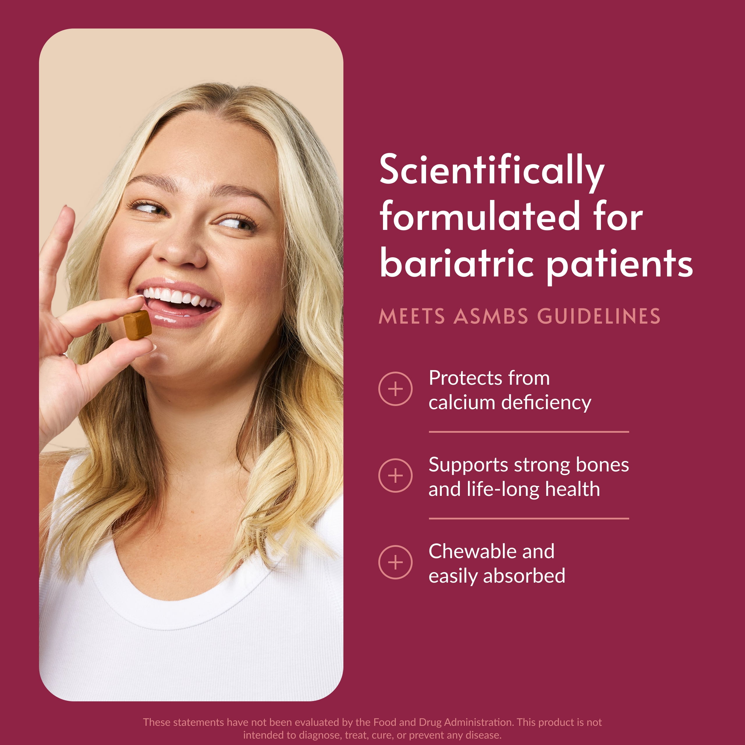 Bariatric Advantage Calcium Citrate Chewy Bites 500 mg - Highly Absorbable & Digestible - Vitamin D3 - Easily Chewable Calcium Supplement - Assorted Sweet Flavor - 90 Count