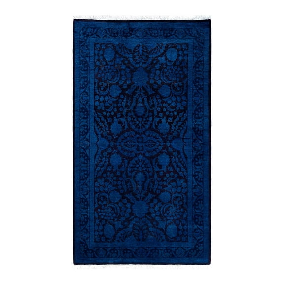 Fine Vibrance One-of-a-Kind Hand-Knotted Area Rug - Blue, 3' 1" x 5' 5"