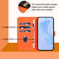 thumbnail image 6 of Designed for iPhone 13 Pro Case Wallet, Women Men Flip Folio Cover with PU Leather Stand Credit Card Holders Slots Wrist Strap Magnetic Closure Phone Case for iPhone 13 Pro - Orange, 6 of 13