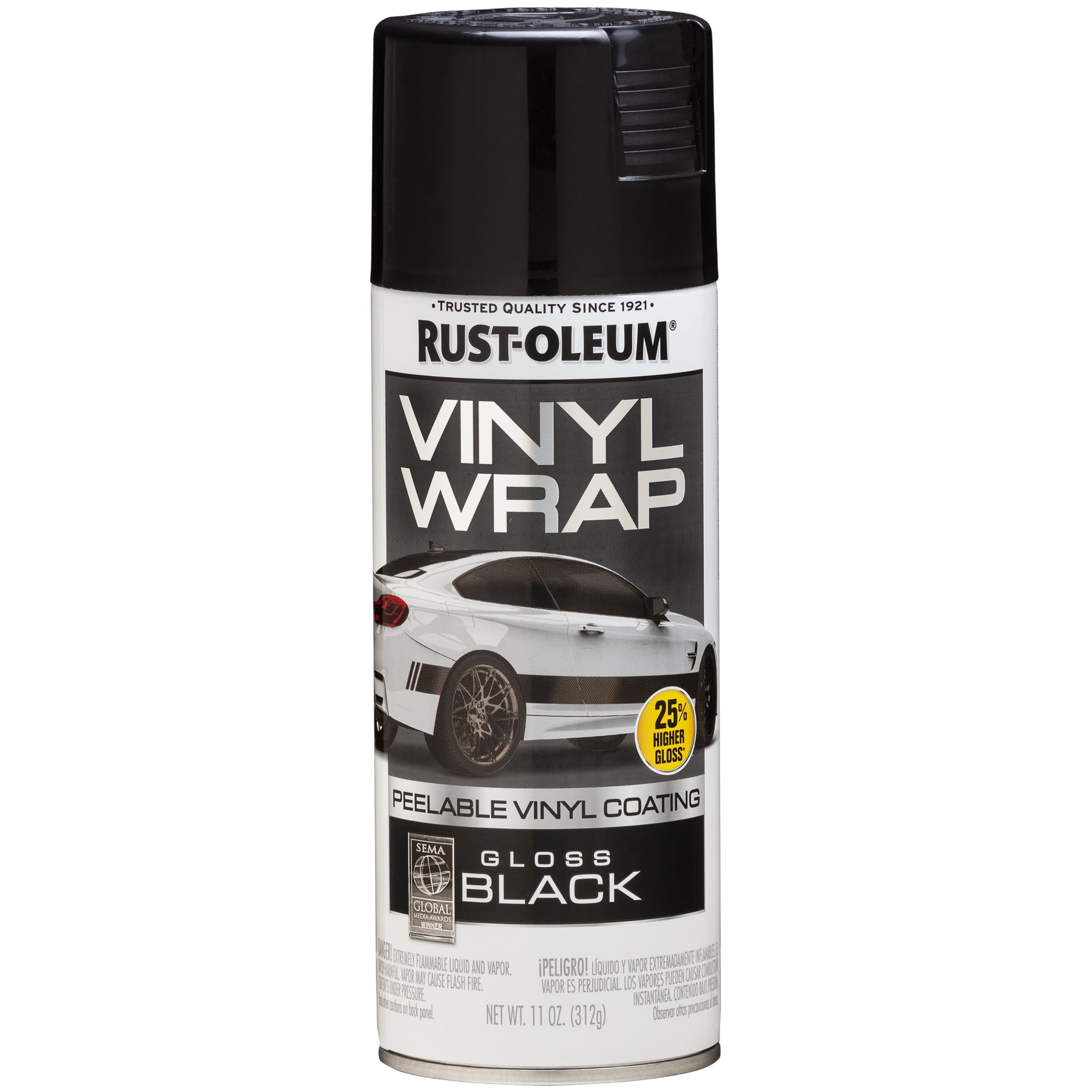 Black, Rust-Oleum Automotive Vinyl Wrap Peelable Coating Gloss Spray  Paint-352724, 11 oz 