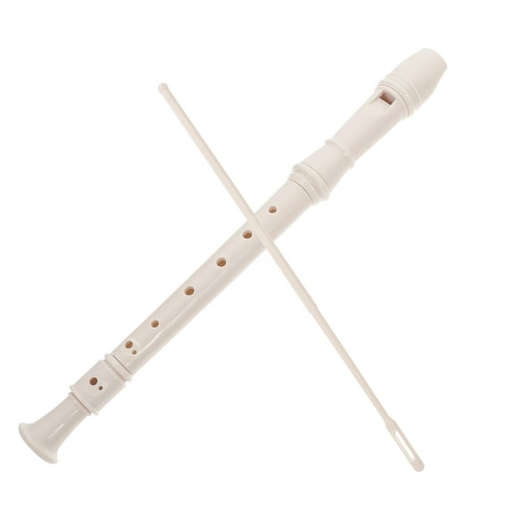 SEWACC Flute Instrument 1Pcs 8 Hole Design ABS White For School Bands And Music Classes Performance