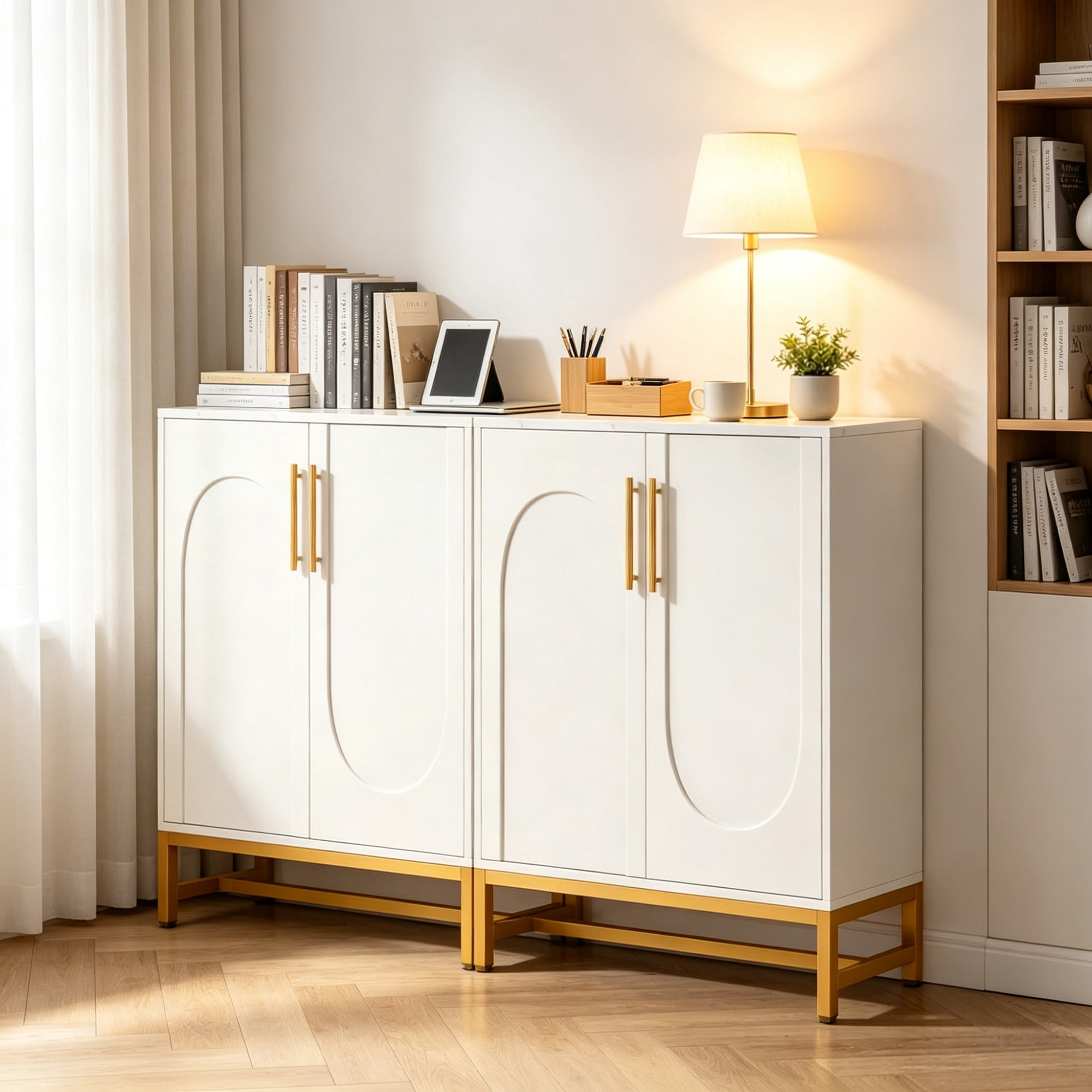 Modern Sideboard Buffet Storage Cabinet with Adjustable Shelves, Freestanding Kitchen Server with Doors, Versatile Entryway Console for Dining Room, Living Room, or Hallway
