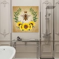 thumbnail image 5 of Vintage Crown Bee Framed Canvas Wall Art, Country Sunflowers Green Leaves Honeycomb Wall Art Painting for Living Room Bedroom Home Decor, 20”x20”, Office Artwork Print, 5 of 9