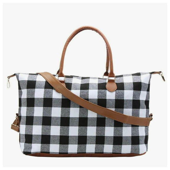 Gotta Get It! Black Buffalo Plaid XL Weekender Bag-Tote Bag-Purse