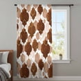 thumbnail image 3 of Brown Geometric Moroccan Sheer Curtains 72 Inches Long, Abstract Art Coffee Ombre Modern Light Filering Curtains, Breathable Simi Curtain Privacy Drapes for Living Room Bedroom Window Treatment, 3 of 9